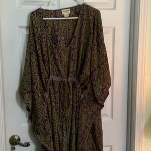 Women's Purple and Green Tunic Top